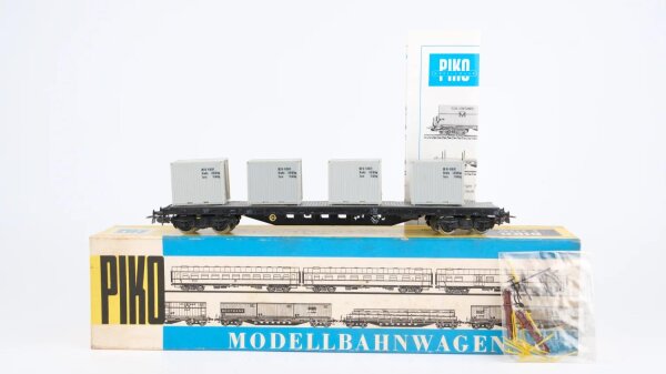 Piko H0 6419/016 Flachwagen mit Containern DR