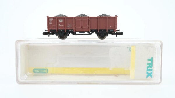 Minitrix N 15041-18 Hochbordwagen mit Kohle DB