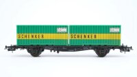 Röwa H0 2322 Containertragwagen mit 2 Containern...