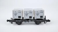 Minitrix N 51 3536 00 Behältertragwagen, Ladung: 3...
