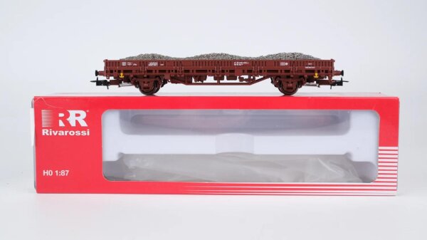 Rivarossi H0 HR6305 Flachwagen mit Schotter 21 80 336 0 004-9 DB