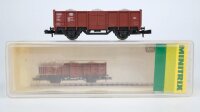 Minitrix N 13607 Hochbordwagen, Ladung: Schotter E 035 DB