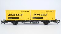 Märklin H0 94084 Behälter-Tragwagen Aktie Gelb (Containerwagen)  Lgjs 573 der DB