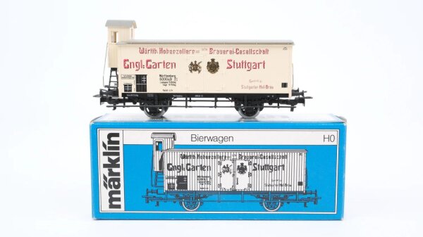 Märklin H0 4677 Kühlwagen mit Bremserhaus (ENGL. GARTEN STUTTGART) der K.W.St.E.