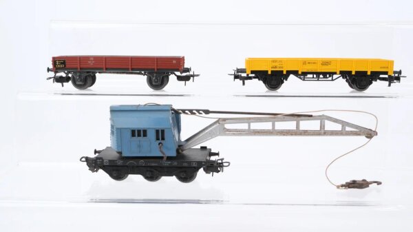 Märklin H0 Konvolut Kranwagen Niederbordwagen DB