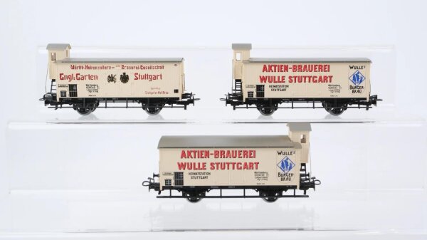 Märklin H0 Konvolut Kühlwagen Aktien-Brauerei Wulle Engl. Garten Stuttgart Länderbahn