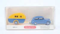 Wiking H0 082004 Ford Taunus G73A mit Reiseanhänger