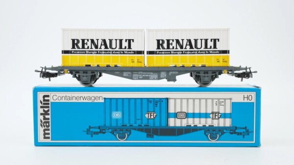 Märklin H0 4767 Behälter-Tragwagen "Containerwagen Renault" Lgjs 598 der SNCF