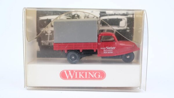 Wiking H0 084160 Goli Dreirad mit Plane