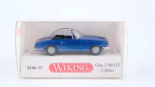 Wiking H0 018649 Glas 1700 GT Cabrio blaumetallic