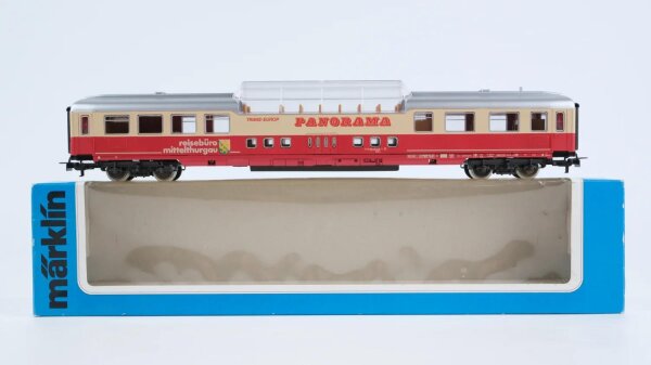 Märklin H0 4169 Reisezugwagen (Panoramawagen, beige-rot) WGm (ex ADm) der MThB