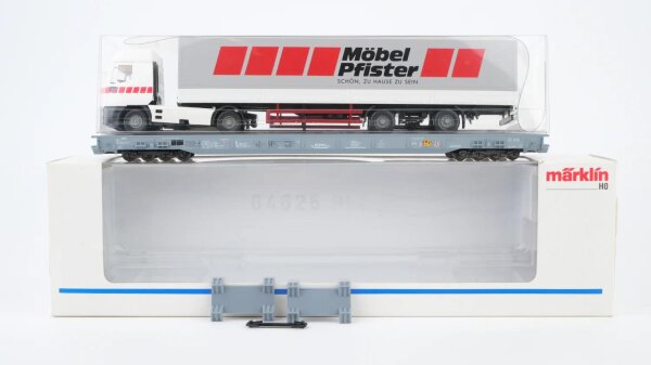 Märklin H0 47423 Niederflurwagen mit Lkw-Transport 498 6 629-1 SBB-CFF