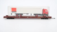 Märklin H0 4742 Niederflurwagen mit LKW-Transport...