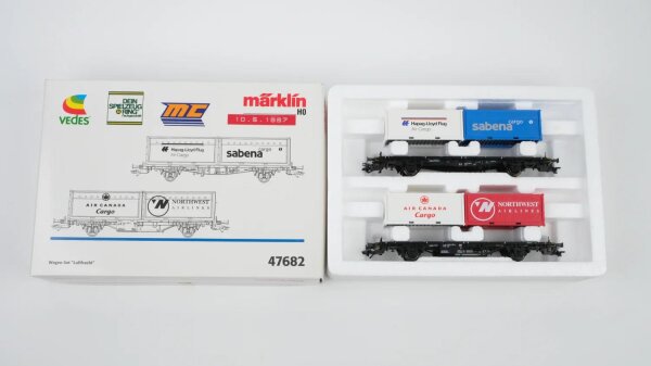Märklin H0 47682 Güterwagen-Set Containerwagen Luftfracht DB