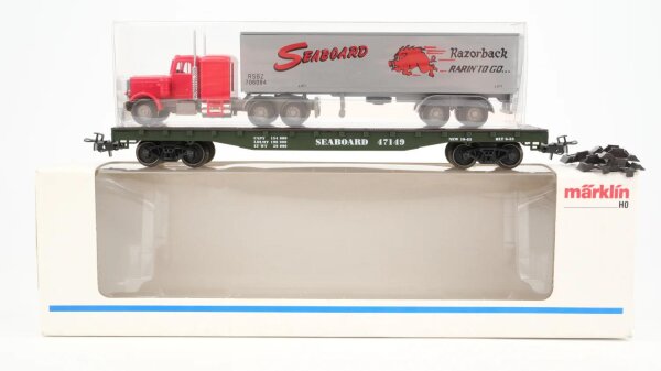 Märklin H0 4865 Flachwagen mit Lkw (Flat Car)  Wagen der SS RR