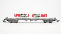 Märklin H0 4668 Flachwagen mit Containern (Möbel Pfister) RS 53 der SBB