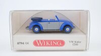 Wiking H0 079404 VW Käfer 1200 Cabrio blau-silber