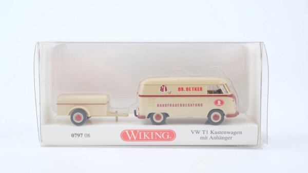 Wiking H0 079708 VW T1 Kastenwagen mit Anhänger Dr. Oetker