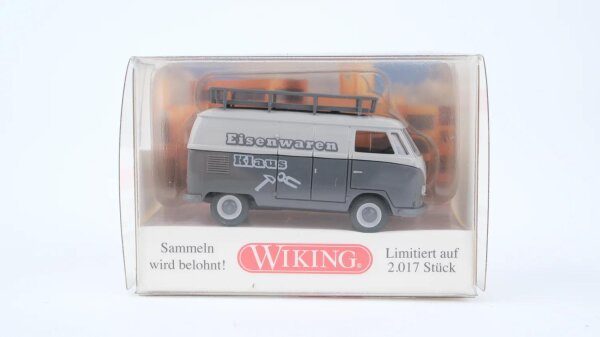 Wiking H0 078803 VW T1 Kastenwagen mit Dachgepäckträger Eisenwaren Klaus