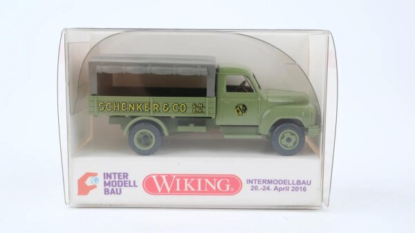 Wiking H0 034554 Hanomag L 28 Pritschen-LKW Schenker & Co. Intermodellbau 2016
