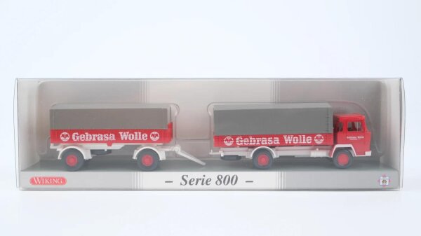 Wiking H0 204666 PMS Magirus 100 D 7 Pritschenlastzug Gebrasa Wolle