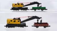 Roco ua N Konvolut Kranwagen Kranschutzwagen DB