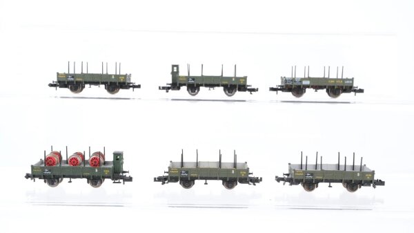 Minitrix N Konvolut Rungenwagen teilbeladen K.Bay.Sts.B.