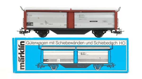 Märklin H0 4633 Güterwagen mit Schiebewänden und Schiebedach DB