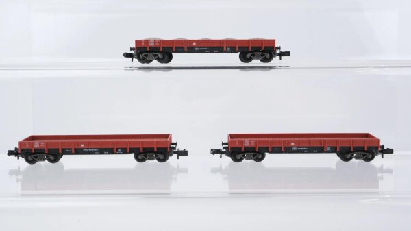 Fleischmann N Konvolut Niederbordwagen teilbeladen DB