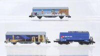 Minitrix N Konvolut Schiebewandwagen Carlsberg Warteck...