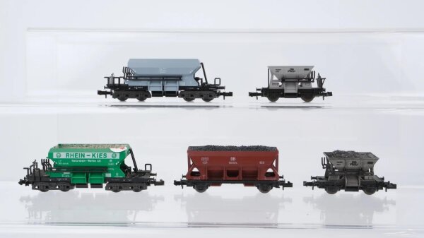 Minitrix N Konvolut Selbstentladewagen teilbeladen DB