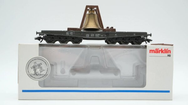 Märklin H0 84866 Schwerlast-Flachwagen mit Glocke Salmmp 4823 der DRG