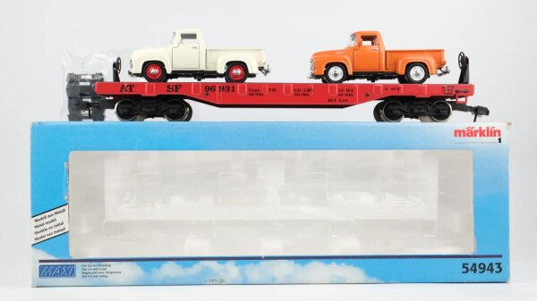 Märklin Spur 1 54943 Flachwagen mit Beladung AT&SF