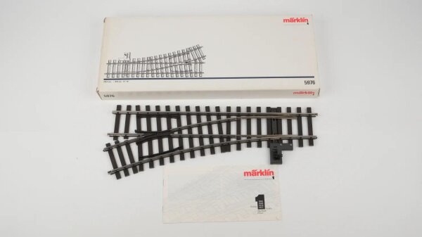 Märklin Spur 1 5976 Weiche links L 390,5 mm R 1.020 mm mit Handantrieb