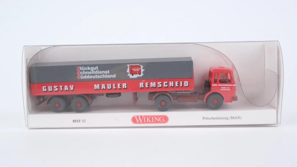 Wiking H0 051502 MAN Pritschenlastzug Gustav Mäuler