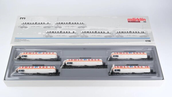 Märklin H0 4798 Kesselwagen-Set "Löwengas" DB
