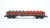 Minitrix N 5135210 Hochbordwagen, Ladung: Fässer OO...