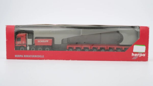 Herpa H0 148528 MB Titan Tieflade-Hängerzug Scholpp