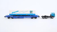 Roco H0 48015 Niederbordwagen mit Auflieger Playmobil DB