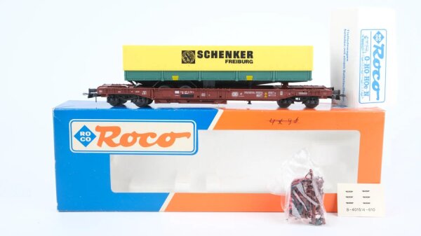 Roco H0 46356 Taschenwagen mit Sattelauflieger (Schenker) DB