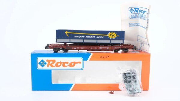Roco H0 46363 Taschenwagen mit Sattelauflieger "ASG" DB
