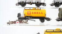 Märklin H0 Konvolut Kesselwagen Shell Behältertragwagen Von Haus zu Haus Güterzugbegleitwagen DB