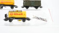 Märklin H0 Konvolut Kesselwagen Shell Behältertragwagen Von Haus zu Haus Güterzugbegleitwagen DB