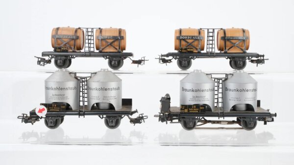 Märklin H0 Konvolut Silowagen Braunkohlenstaub Weinfasswagen Bordeaux DB ua