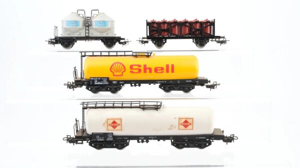 Märklin H0 Konvolut Kesselwagen Shell Gasolin Saurefasswagen Silowagen QuarzWerke DB