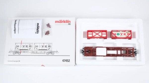 Märklin H0 47452 Taschenwagen mit Tankcontainern  Sdgkms 707 der DB AG