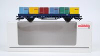 Märklin H0 48505 Niederbordwagen mit Rollplattenbehältern  Post 2-t13