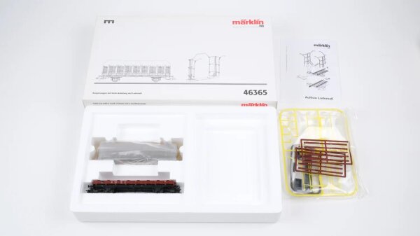 Märklin H0 46365 Rungenwagen mit Strohladung (R 02) und Lademaß der DB