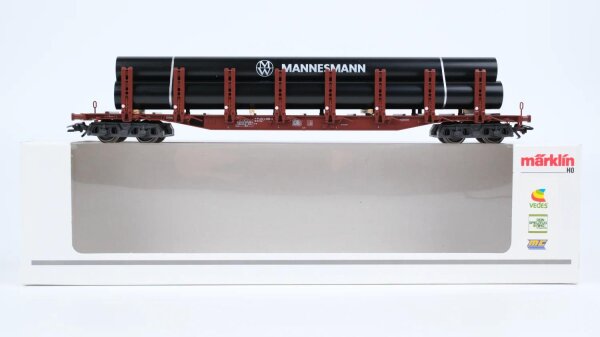 Märklin H0 47716 Rungenwagen mit MANNESMANN-Rohren  Snps 719 der DB