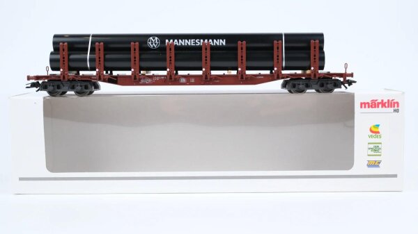 Märklin H0 47716 Rungenwagen mit MANNESMANN-Rohren  Snps 719 der DB